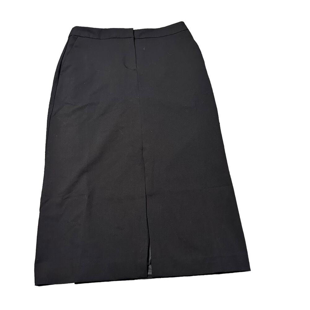 Worthington Black Midi Suit Skirt Size 2 Front Slit NWT